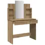 vidaXL Тоалетка с огледало, дъб артизан, 96x39x142 см, снимка 7