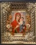 Руска домашна празнична икона Тихвинская чудотворна богородица от 19-ти век, снимка 3