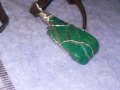 КРАСИВ ВИНТИДЖ - АРТ МЕДАЛЬОН НАТУРАЛЕН КАМЪК ЗЕЛЕН АХАТ с ШНУРЧЕ от ВЕЛУР 21185, снимка 4