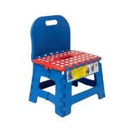 Сгъваема стол, 32x25x40см, до 80кг, син/ зелен цвят, снимка 1 - Столове - 42414524