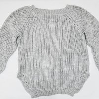 Сив дамски пуловер едро плетиво Natalee, снимка 6 - Блузи с дълъг ръкав и пуловери - 44208065