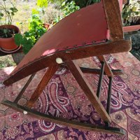 Сгъваемо старинно столче за крака, снимка 4 - Антикварни и старинни предмети - 42563011