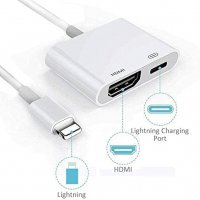 Адаптер Lightning към HDMI 1080P, за iPhone/iPad, цифров AV адаптер конвертор на екрана, снимка 2 - Аксесоари за Apple - 40102855