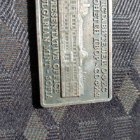 Плакет Метална визитна картичка на Монетния двор посребрена , снимка 3 - Други ценни предмети - 36398670