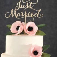 Just Married надпис за сватбена торта дървен топер украса за сватба декорация табела, снимка 2 - Други - 18647444