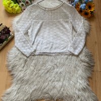 Дантелена кроп блуза FB Sister, снимка 1 - Блузи с дълъг ръкав и пуловери - 41342021