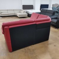 Червен кожен ъглов диван "KS6072" - естествена кожа, снимка 5 - Дивани и мека мебел - 39688083