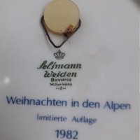 Немска порцеланова декоративна чиния Feltmann Weiden , снимка 4 - Декорация за дома - 34406051