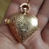 Часовник медальон сърце,нов, снимка 3 - Дамски - 42182642