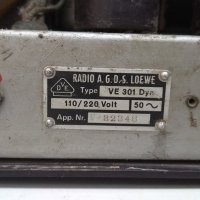 Немско радио A.G.D.S. LOEWE VE 301 Dyn WW2, снимка 5 - Радиокасетофони, транзистори - 34667595