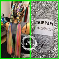 Удивително Светещо Влакно / Прежда за Коса - GLOW Yarn Hair Braids! КОД : glow5 💗 👑 💋, снимка 4 - Аксесоари за коса - 41715276