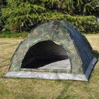 Камуфлажна палатка за къмпинг (200x200x130 см.) – 4 човека, снимка 6 - Палатки - 40772257