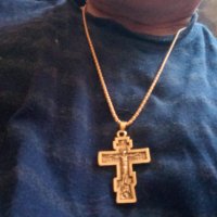 Масивно Колие с православен кръст Исус и молитва, снимка 4 - Колиета, медальони, синджири - 41714557