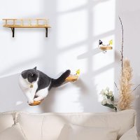 Нов Комплект 3 рафта за катерене на котки за стена Дървени стъпала , снимка 3 - За котки - 42458873