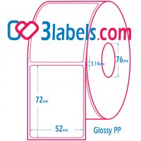 3labels гланцови бели етикети от PP (полипропилен) супер премиум за инкджет (inkjet) печат 52х72 мм, снимка 3 - Консумативи за принтери - 39755344
