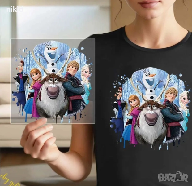 Герои замръзналото Кралство Frozen Елза Анна щампа термо апликация картинка за дреха блуза чанта, снимка 1