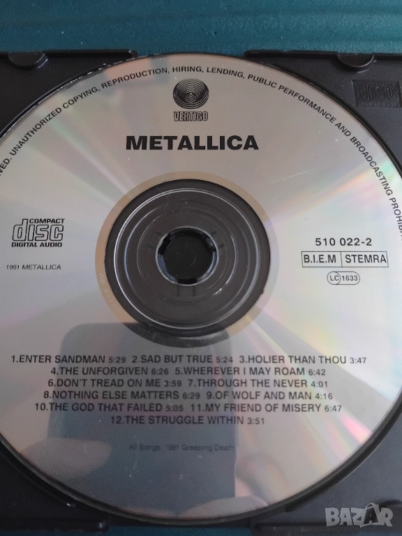Metallica – Metallica - матричен диск музика, снимка 1