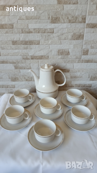 Порцеланов сервиз за кафе -14 части- Фабрика Дянко Стефанов - Разград, снимка 1