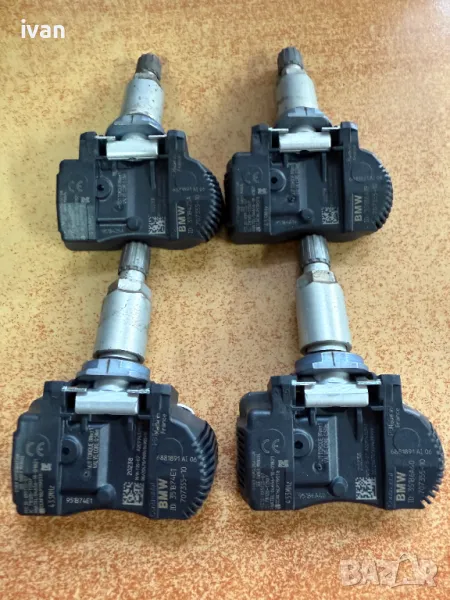 4 бр. оргинални датчика за налягане TPMS в гумите на BMW/MINI 6881891/707355-10, снимка 1