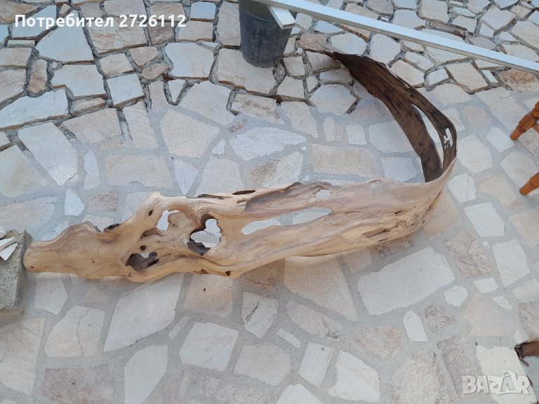 Дървена кора декорация Глинен съд и Гоблен , снимка 1