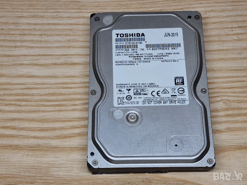 1TB DVR камери 1000GB хард диск за видеонаблюдение DVR или PC тествани , снимка 1