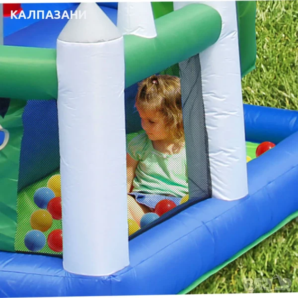 HAPPY HOP Игрален център къща с пързалка и топки 455x330x265 9515, снимка 1