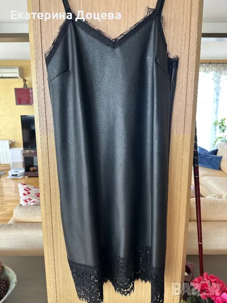 Рокля с кожен ефект Фетиш, снимка 1