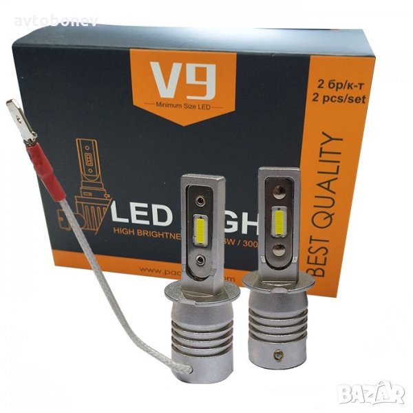 Качествени LED крушки V9 - H3 к-т/2бр/, снимка 1