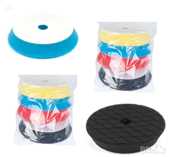 Гъби за полиране, 4бр, 150мм/ 125мм/ 25мм, снимка 1