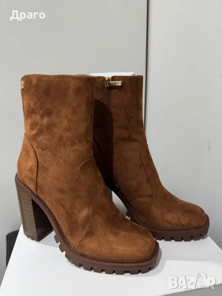 Велурени дамски боти, снимка 1