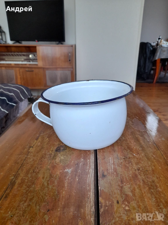 Старо емайлирано гърне,Цокало #2, снимка 1