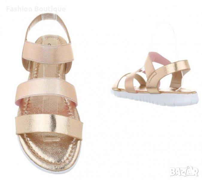 Дамски летни сандали в златисто, снимка 1