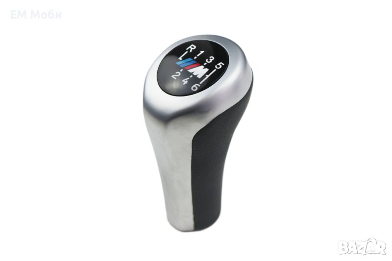 Топка Кожа Скоростен лост БМВ BMW 3 5 6 Е46 Е53 Е60 Е63 Е90 Е92 X3 X5 М лого M Power, снимка 1