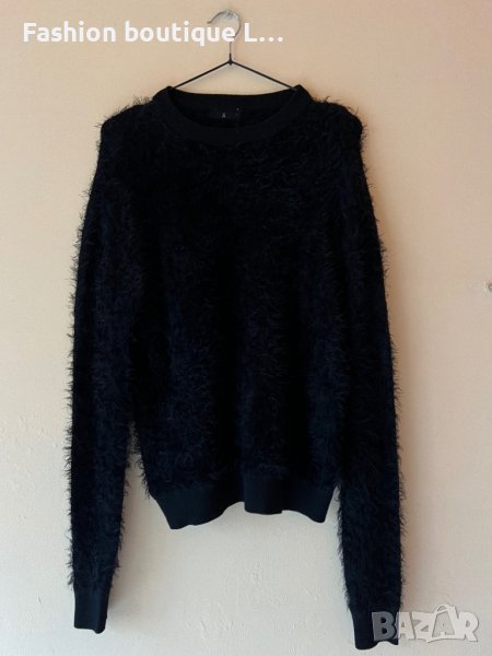 Черен пухен пуловер S размер 🖤, снимка 1