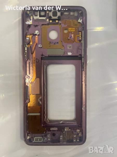Рамка с бутони и слушалка за Samsung S9 plus / лилава/ , снимка 1