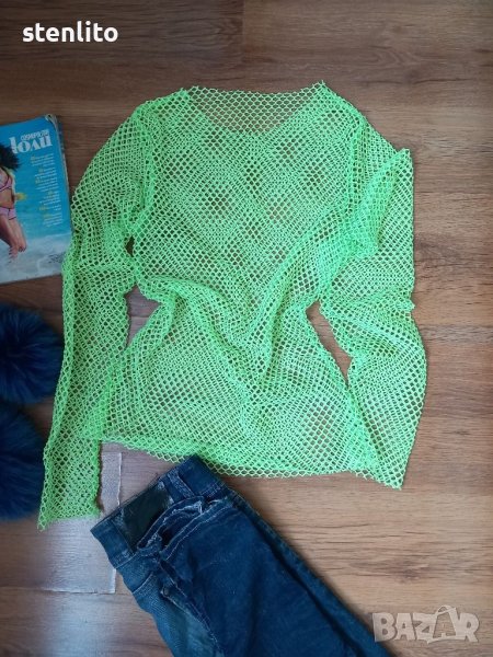 БЛУЗА МРЕЖА НЕОН, снимка 1