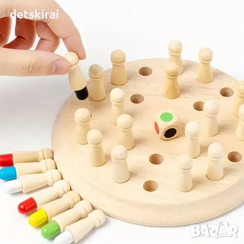 Дървена игра на Памет - Мемори със зарче, снимка 1