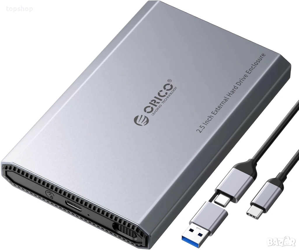 Алуминиева кутия за 2.5" SSD/HDD диск ORICO – USB-C 3.2, 6Gbps, снимка 1
