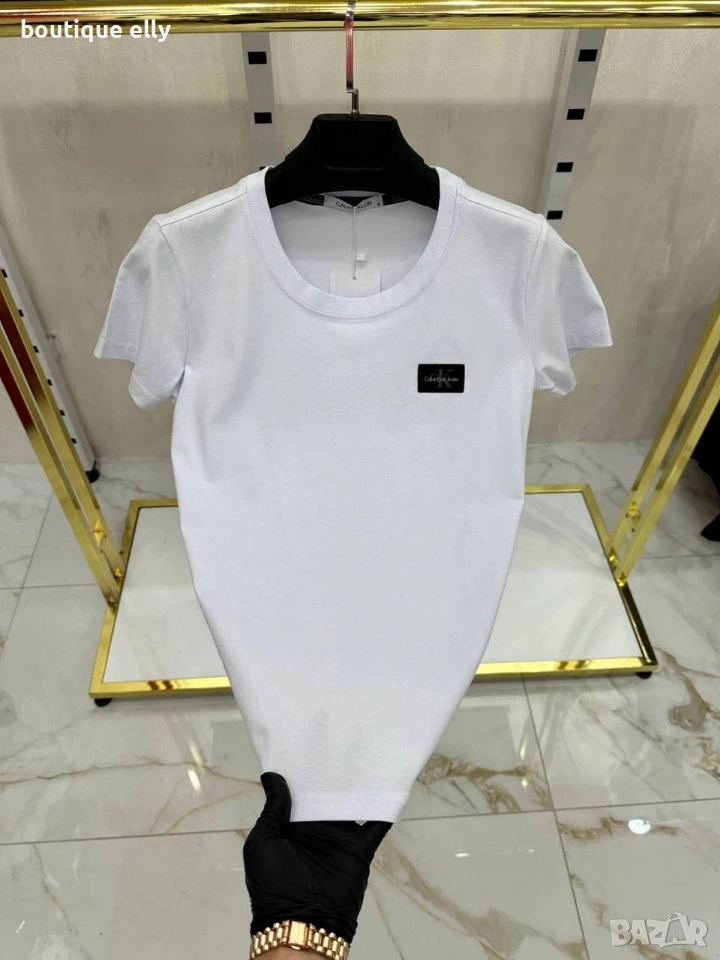 дамска тениска - бяло, черно, розово, праскова, снимка 1