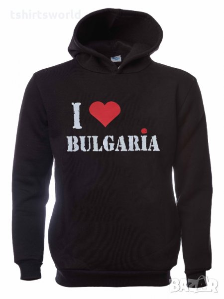 Нов детски суичър с трансферен печат I Love Bulgaria, Аз обичам България, снимка 1