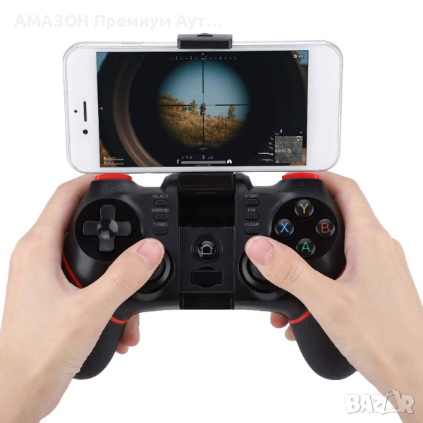 Безжичен геймпад за игри T6,Bluetooth 4.0,джойстик за смарт телефон/таблет/телевизор,приемник/PC/PS3, снимка 1