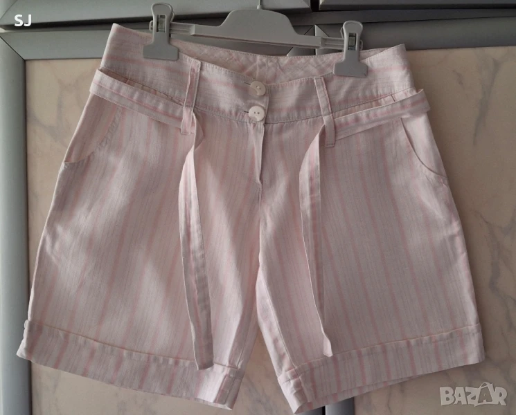 Дамски къси панталонки и потник в бледо розово. Размер XS, снимка 1