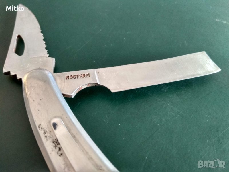 Стар немски ловджийски бръснач + нож, снимка 1
