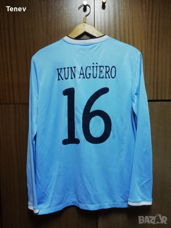 Manchester City Aguero Home 2013 2014 Nike Long Sleeve оригинална тениска фланелка Манчестър Сити, снимка 1