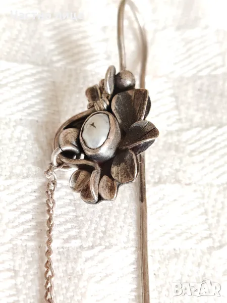 Сребърна Авторска Брошка с Перла, снимка 1