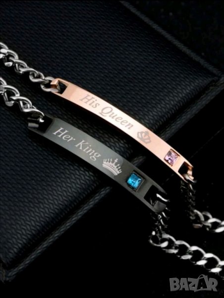 Комплект гривни за двойки King Queen , снимка 1