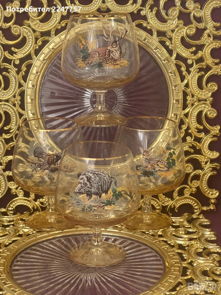 Кристални чаши Ловен мотив, снимка 1