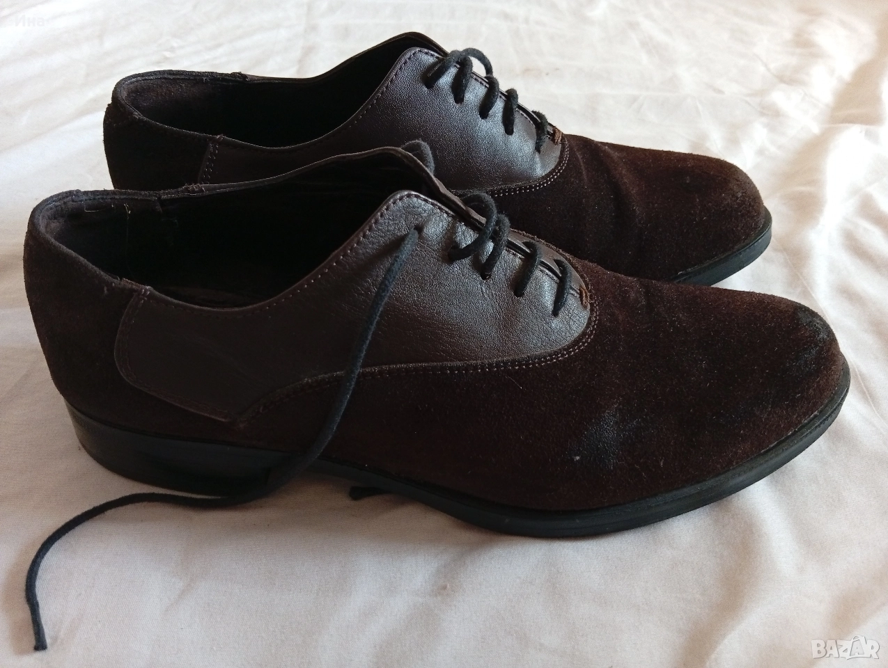 Т.кафяви обувки - естествена кожа-велур, снимка 1
