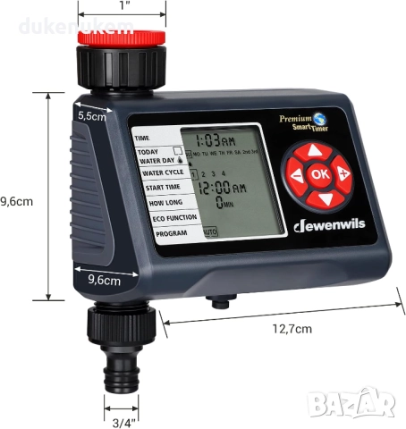 Автоматичен таймер за напояване, 4 поливки на ден, Rain Delay, Eco режим, ръчен старт, 1 вход, снимка 2 - Градински инструменти - 52412359