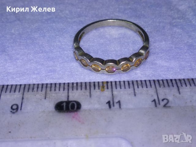 Стар СКЪПОЦЕНЕН СРЕБЪРЕН ПРЪСТЕН СРЕБРО 925 АНГЛИЯ с ЮВЕЛИРНО ФАСЕТИРАН ЖЪЛТ ЗЛАТЕН ТОПАЗ 39895, снимка 12 - Пръстени - 42638207